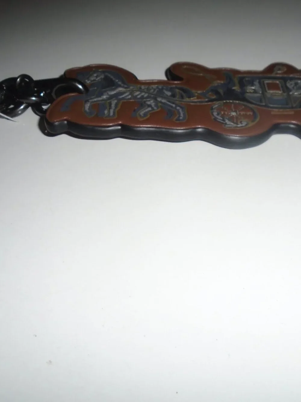 NEW COACH TATTOO CHELSEA LEATHER HORSE & CARRIAGE BAG CHARM KEYCHAIN RING 76959
